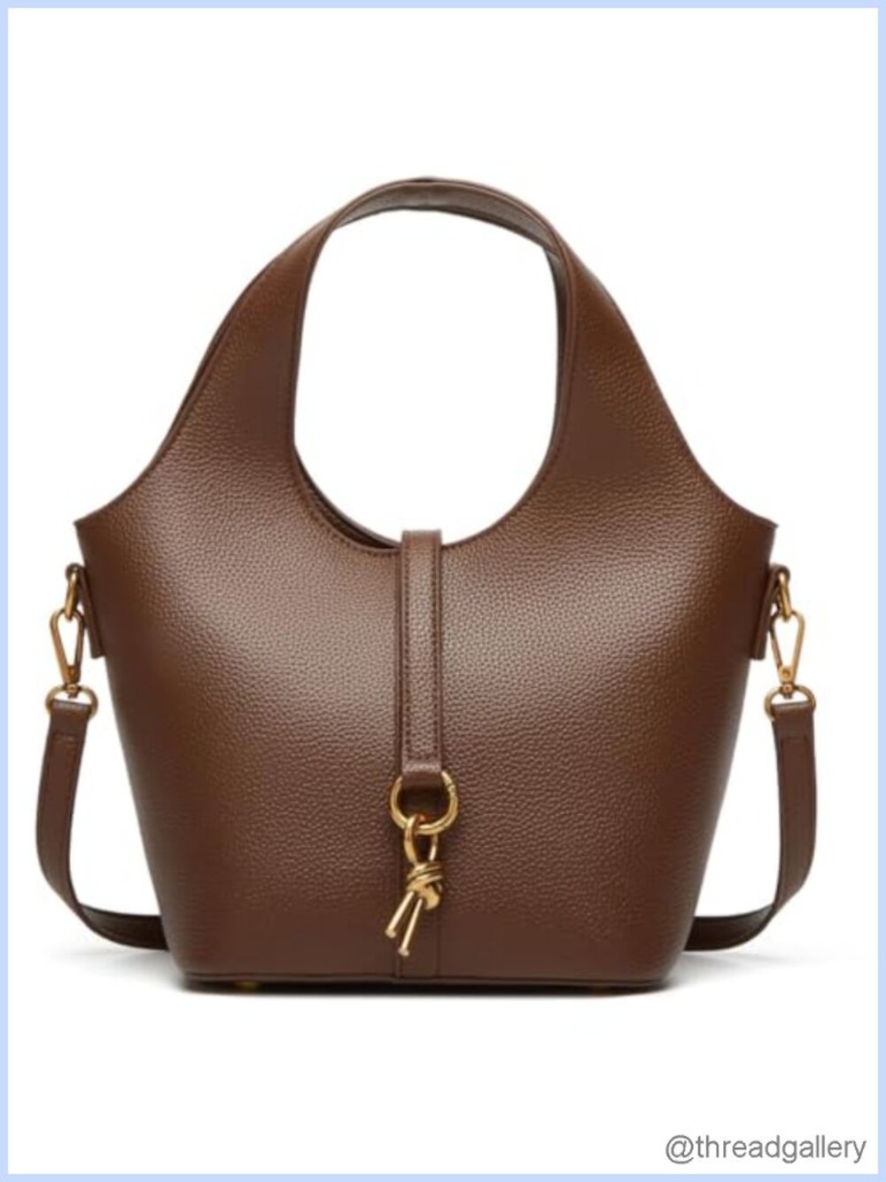 PU Leather Bucket Bag Hobo Shoulder Crossbody Vintage Tote Small Handbag Purse